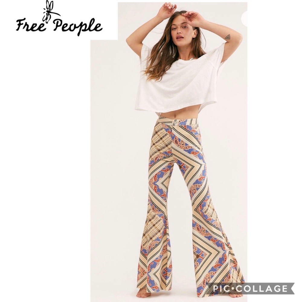 Free People size 26 Just Float On wide leg printed